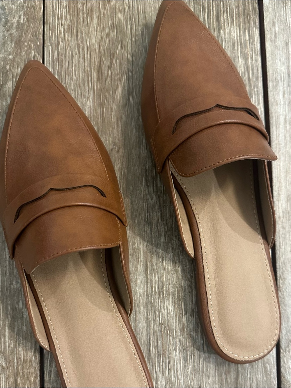 Women's Slip-OnPointy-toe Penny Loafer Mules in Brown, NWOB, Size 9 - Picture 4 of 8